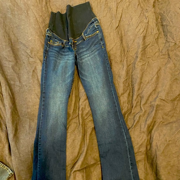 NWOT Thyme Maternity Dark Wash Jeans Sz XS - Picture 1 of 3